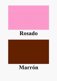 Rosado y marrón